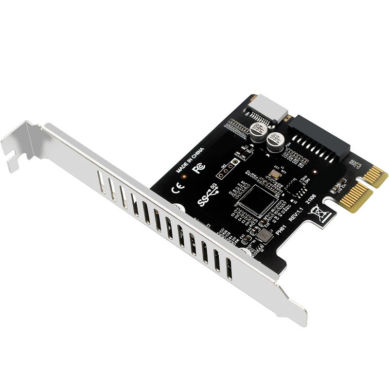 คอมพิวเตอร์ PCI-E เป็น USB 3.0 TYPE-E การ์ดขยาย 19PIN PCI-E เป็น USB 3.0 ประเภท C อะแดปเตอร์แผงด้านห