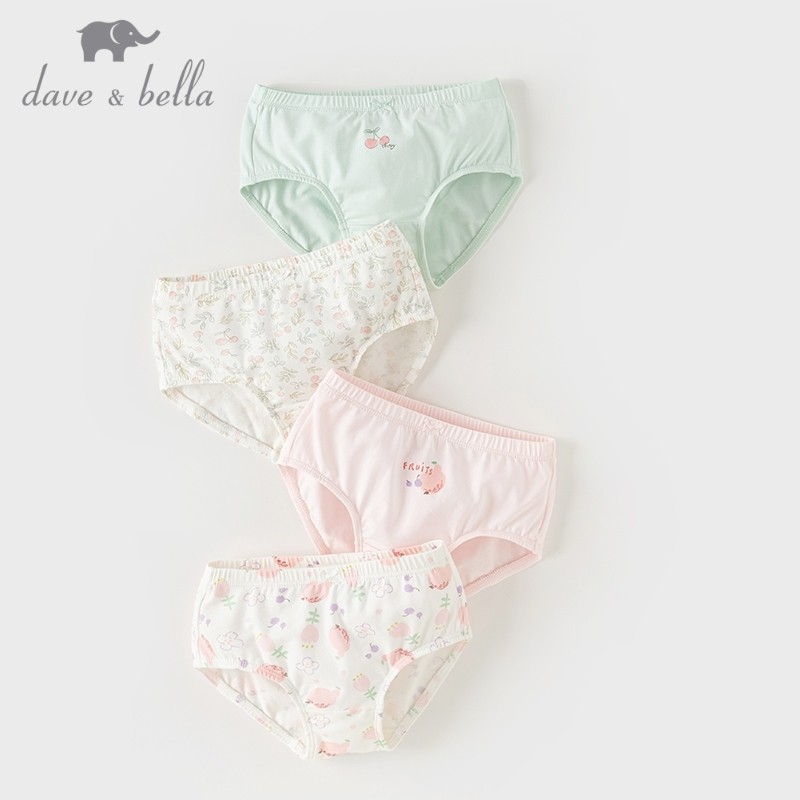Dave Bella 9M-14Y กางเกงในเด็กผู้หญิง ผ้าต้านแบคทีเรีย ลายน่ารัก สีสดใส ผ้านุ่ม ใส่สบาย DB1248205