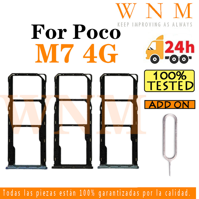 สําหรับ Poco M7 4G ถาดซิมผู้ถือบัตร Reader SD Slot อะแดปเตอร์อะไหล่