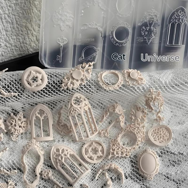 DSTH 3D ซิลิโคนเล็บแม่พิมพ์ยุโรปสไตล์ Retro รูปแบบ Candlesti เทียนตกแต่ง DIY โปร่งใสเล็บแม่แบบร้อน