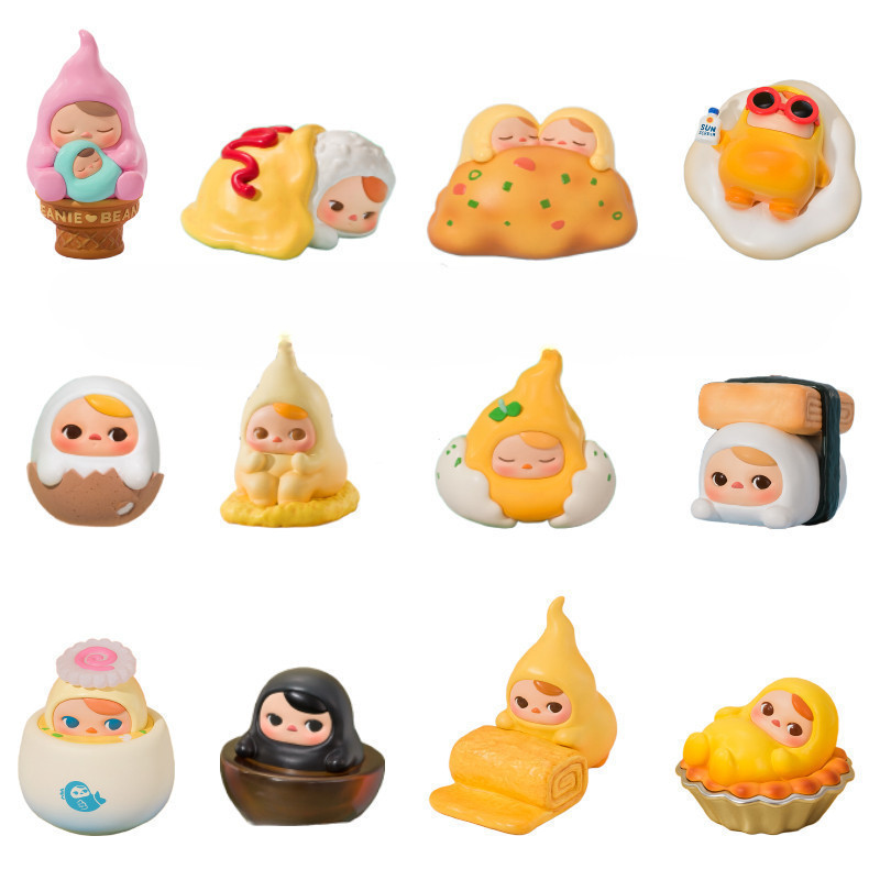 P POPMART PUCKY PUCKY Egg Bean Series Mystery Box ของขวัญเล่นอินเทรนด์