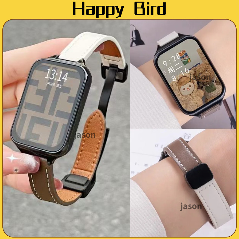 Leather Strap Magnetic สาย Redmi Watch 4 5 6 strap Xiaomi Smart Band 9 Pro strap Xiaomi Smart Band 8 Pro สาย