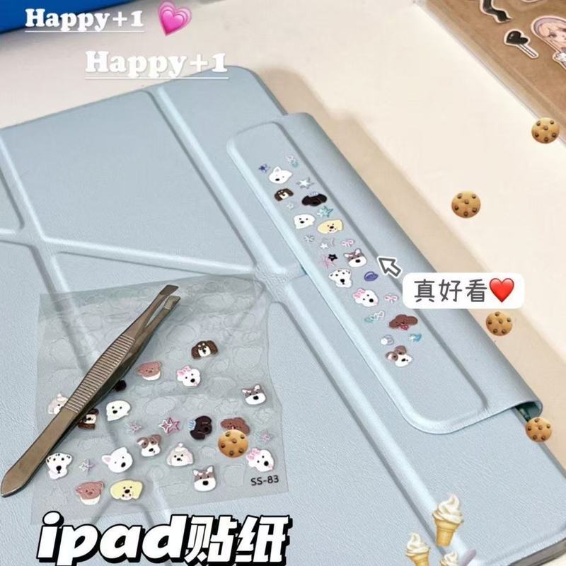 Ins风高颜值ccd贴纸呆萌狗狗浮雕立体美甲贴纸可爱指甲贴防水Ins style high aesthetic CCD stickers, cute dog relief 3D nail sticke