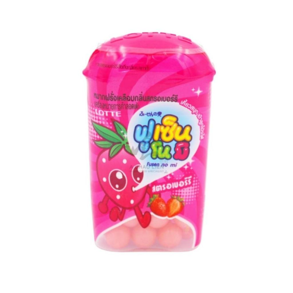 ฟูเซ็นโนมิ สตรอเบอร์รี่(Lotte Fusen No Mi Strawberry Ball Gum 15g.)