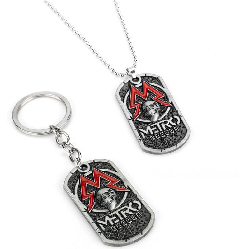 Spot Goods#European and American game merchandise: Subway Escape Metro Exodus Halloween skull pendan