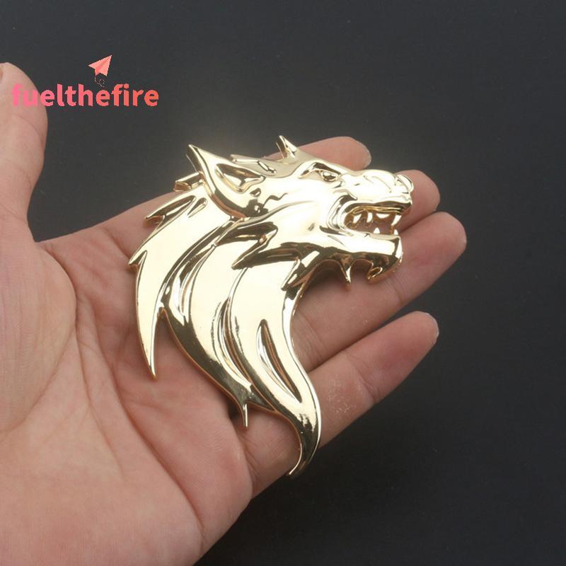 [Feel] Wolf Totem Badge รถบุคลิกภาพ Wolf Head รถโลหะ Stier ดัดแปลงโลโก้รถ Wolf Head Stier Metal Wolf
