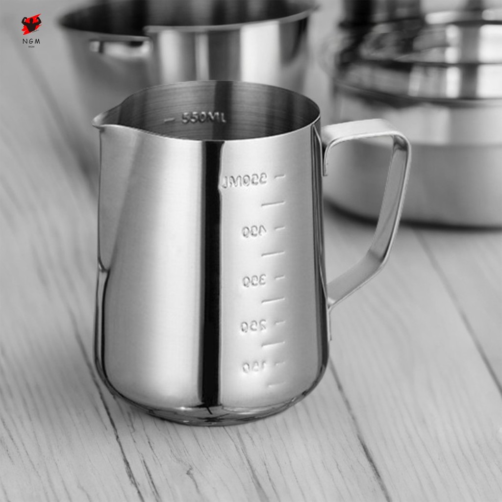 สแตนเลสนม Frothing Pitcher Latte Art เหยือกนม Frothing Pitcher ของขวัญพิธีขึ้นบ้านใหม่สําหรับเพื่อน