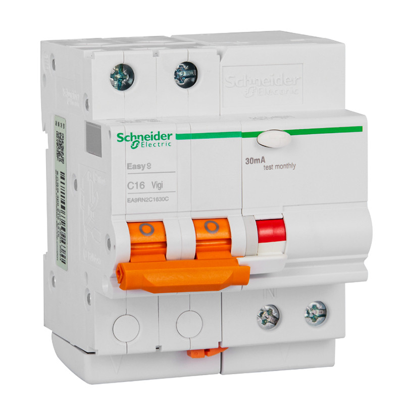 Schneider ไฟฟ้า EA9RN2C4030CA Mini เบรกเกอร์รั่ว 2P 40A 30mA C-Curve 6kA,230/400V AC DIN Rail Mount 