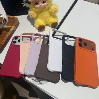 หรูหรา Magnetic Ripple Mulberry กํามะหยี่สีม่วงซิลิโคนเหลวเคสโทรศัพท์สําหรับ iPhone 17 Pro Max 16 15 14 13 กันกระแทกป้องกันปลอกชาร์จ