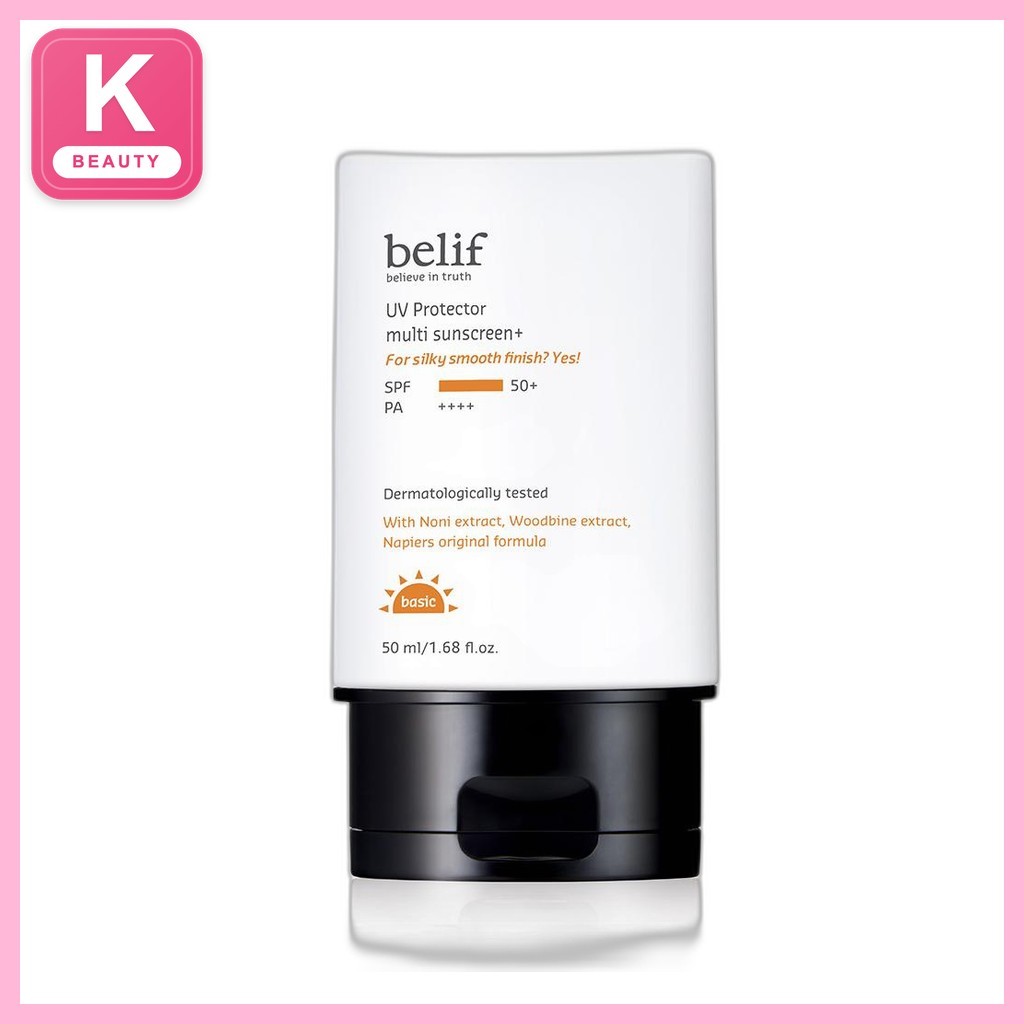 [Belif] UV protector multi Sunscreen+ 50ml / ครีมกันแดดเกาหลี SPF50 / Broad-Spectrum Protection / ขอ