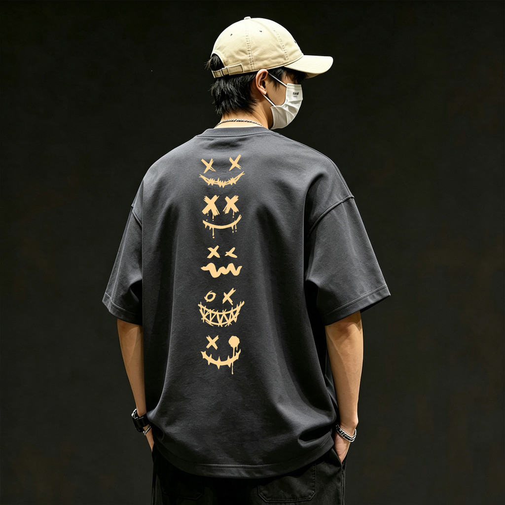 🌷ChillTee🌷เสื้อแฟชั่น เสื้อยืด oversize ผ้าฝ้าย แนวสตรีaท ไม่ต้องรีดผ้า สวมใส่สบาย ผ้านิ่ม ลาย "XX smiley face"