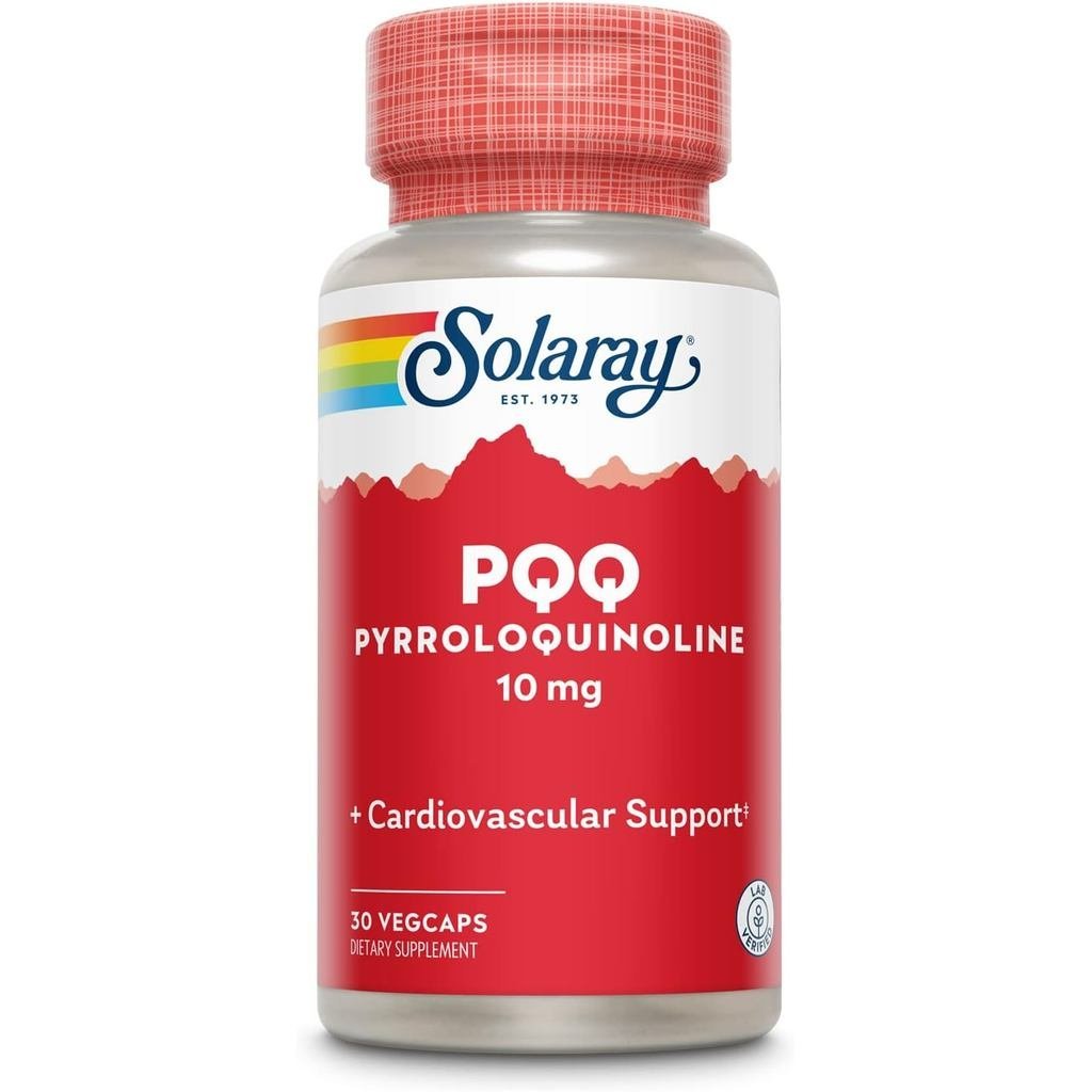 SOLARAY PQQ 10 มก., อาหารเสริม Pyrroloquinoline Quinone, Cellular, Heart & Cognitive, 30 VegCaps