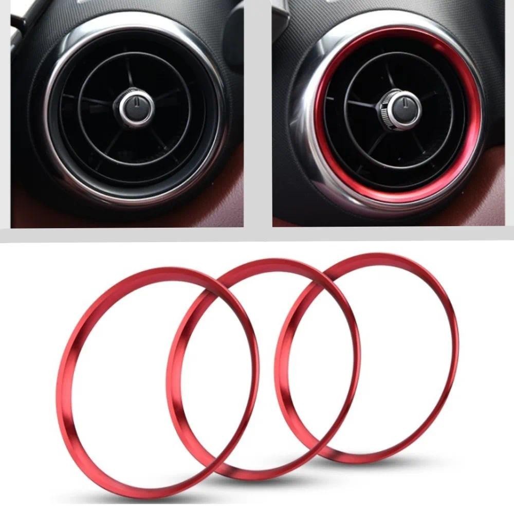 Auto AC Air Vent Outlet ฝาครอบเครื่องปรับอากาศแหวนสําหรับ MAZDA MX5 Mazda 2 CX3 MX-5 RF ND แหวนด้านน