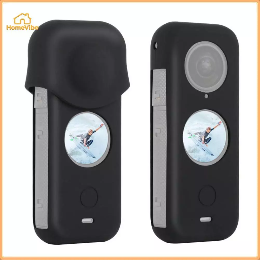 HomeVibe PULUZ เคสซิลิโคนพร้อมฝาครอบเลนส์สำหรับ Insta360 ONE X2