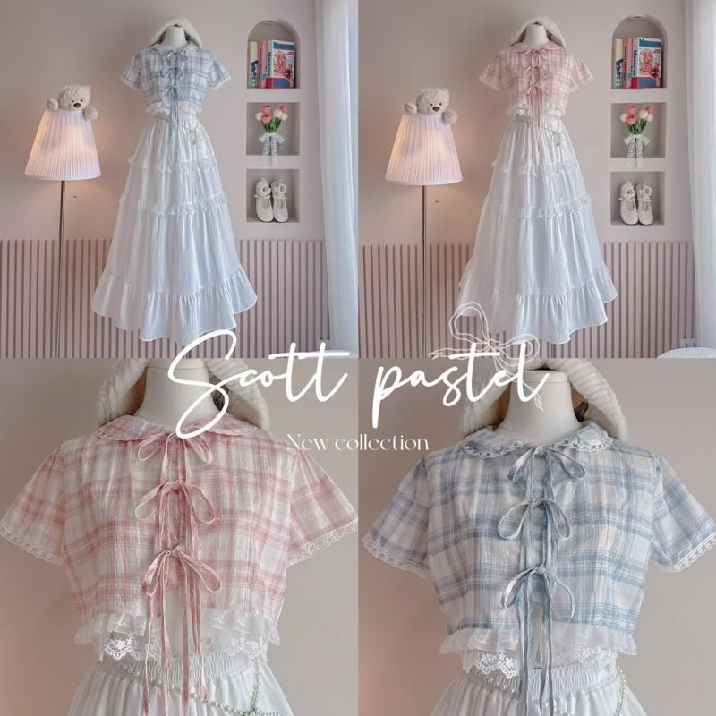 (โปรดอ่านหัวข้อก่อนกด มีแยกขายคะ ) scott nanta ครอป + กระโปรงยาว น่ารัก