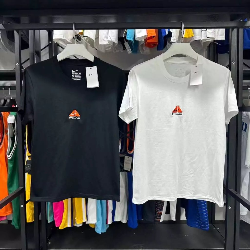 ป้ายปัก nike nike ACG เสื้อยืดแขนสั้นผ้าฝ้ายแท้ผู้ชายผู้หญิงลําลองหลวมรอบคอกีฬาเล่นทุกวันฟิตเนสการฝึ