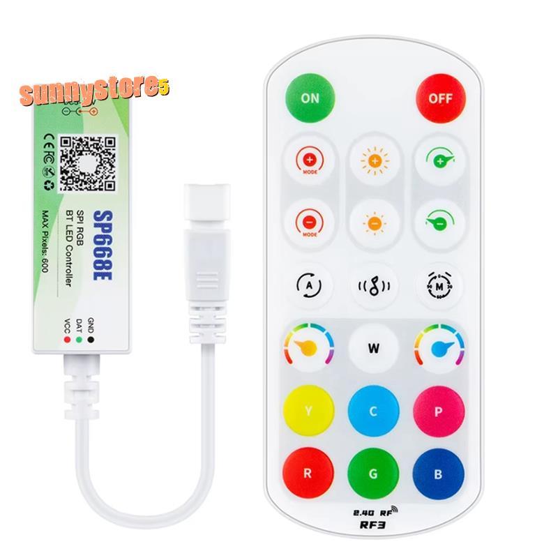 SP668E สําหรับ WS2811 สําหรับ WS2812B SPI RGB LED Controller 600 IC BT APP 2.4G Remote- DIY แบบไดนาม
