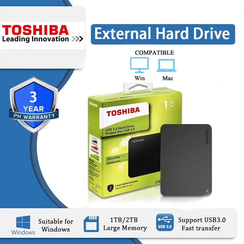 ⚡️โตชิบา ⚡️ Canvio V10 Advance External HDD /ฮาร์ดไดรฟ์ / USB 3.0 (1TB/2TB/4TB) รับประกันท้องถิ่น 3 