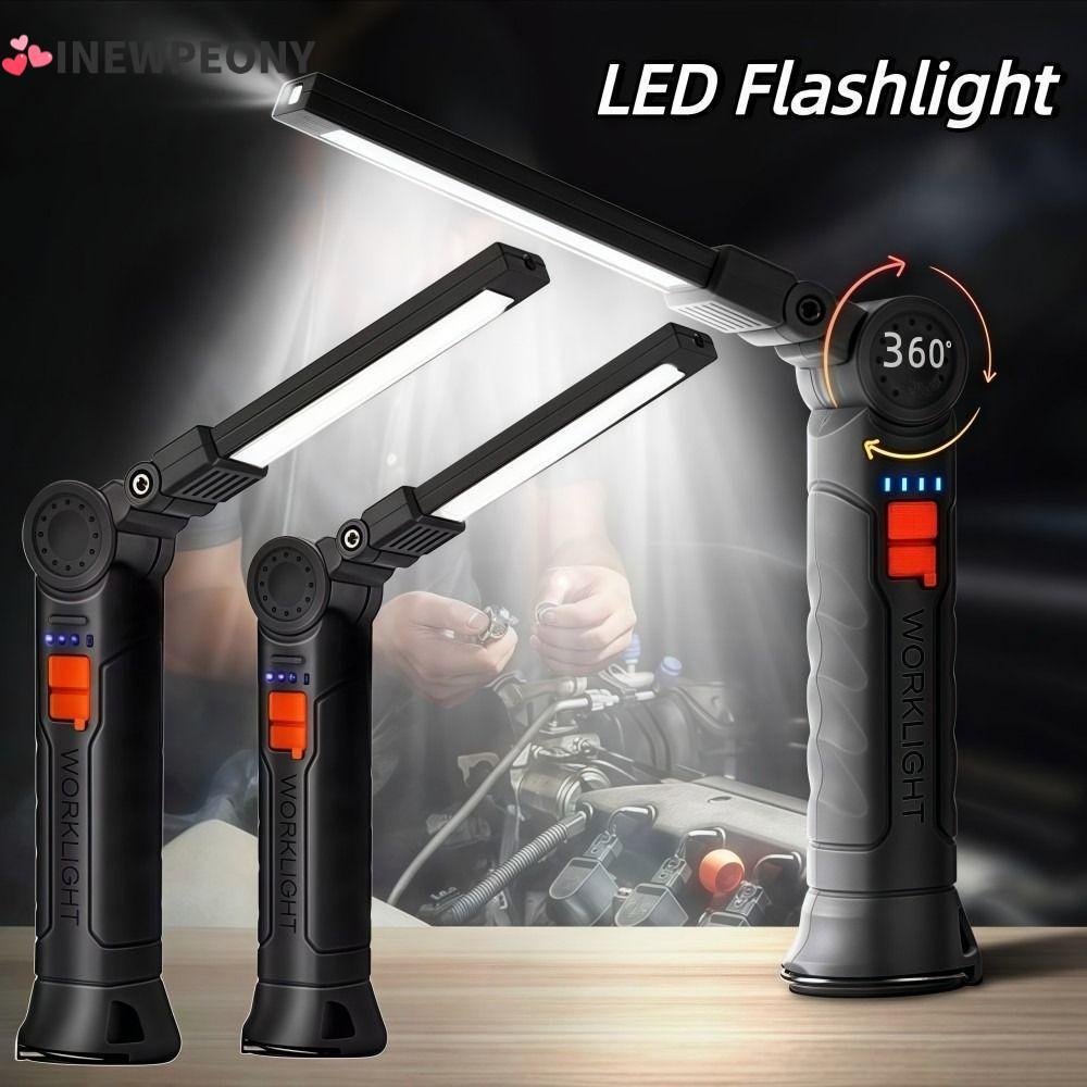 ไฟฉาย SHENING5R,พร้อมแม่เหล็กและตะขอไฟ LED ทํางาน,คุณภาพสูงกันน้ําแบบชาร์จไฟได้แสงที่แข็งแกร่งไฟฉายมือถือสําหรับทํางานกลางคืนตั้งแคมป์กลางแจ้ง