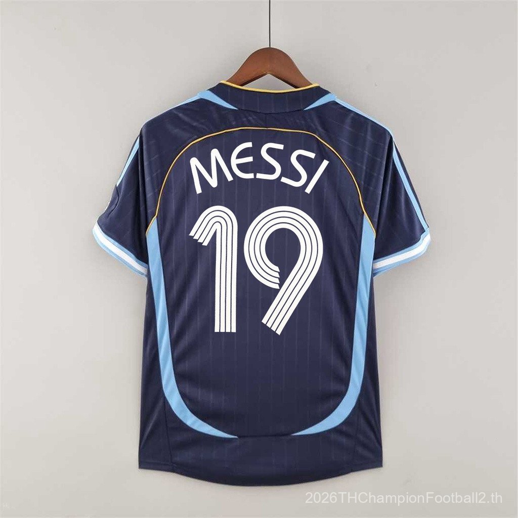 รุ่น Player SSS+2006 Argentina Customized คุณภาพสูง MESSI RIQUELME เสื้อฟุตบอลย้อนยุค