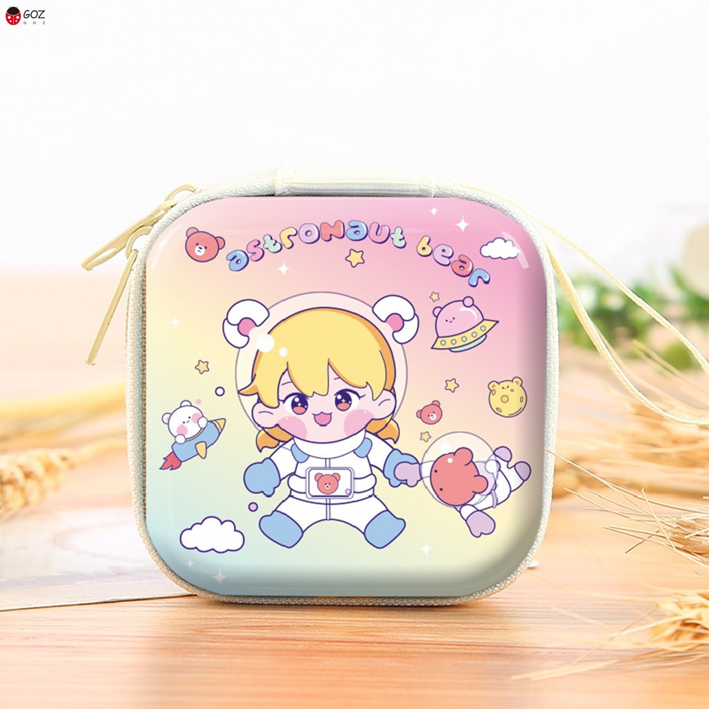 กระเป๋าใส่เหรียญหวานมินิกล่องการ์ตูนกระต่าย/นักบินอวกาศ/หมีกระเป๋าเงินพร้อมสายพกพาสําหรับเด็กสาวกระเป๋าสตางค์มินิ