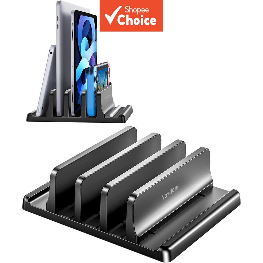 Vaydeer 3 Slot ขาตั้งแล็ปท็อปแนวตั้ง Organizer Adjustable Desk Saver