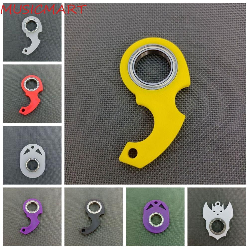 MUSICMART พวงกุญแจหมุนปลายนิ้ว, แสงฟุ่มเฟือยอินเทรนด์พวงกุญแจ Fidget Spinner, น้ําหนักเบา Creative บ