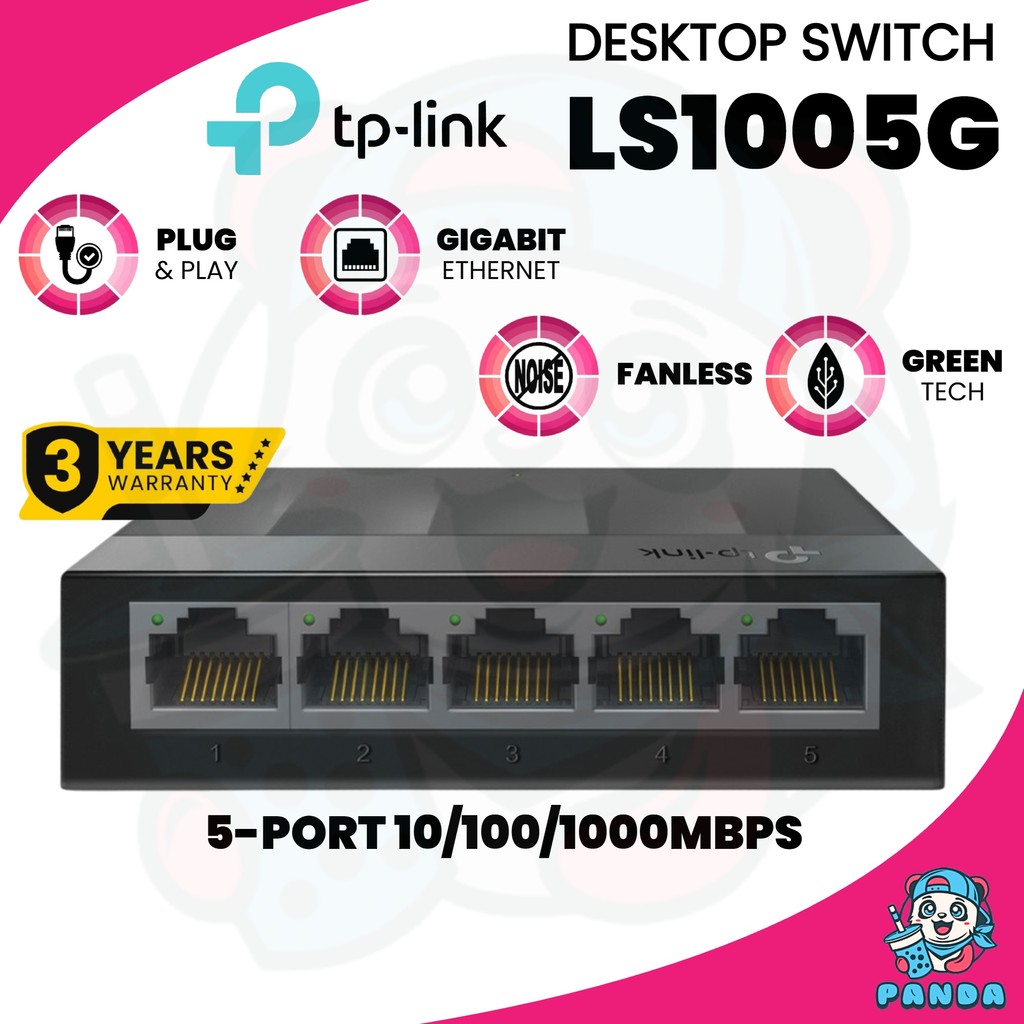 TP-Link LS1005G 5-Port 10/100/1000Mbps Desktop Switch LAN Port LiteWave 5-Port Gigabit Unmanaged Swi