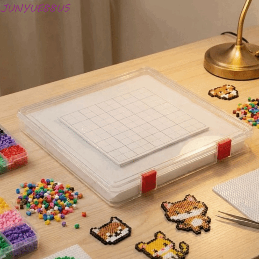JUNYUE88US Perler ลูกปัด Pause กล่อง,พลาสติกโปร่งใส Perler กล่องเก็บลูกปัด,ฟิวส์ลูกปัด Anti-Spill คว