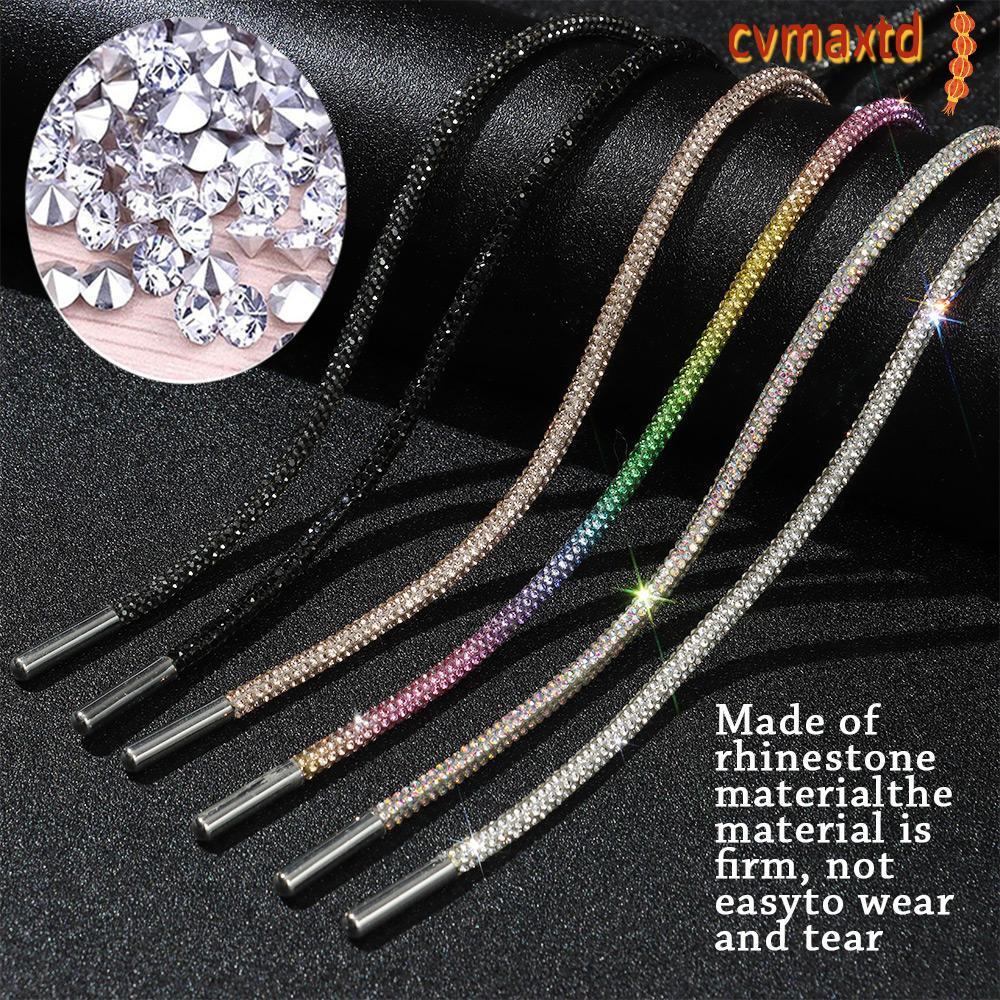 ICVMAX 1PC Rhinestone ShoeLaces แฟชั่น Drawstring Cross Braiding Strap สายสดใส