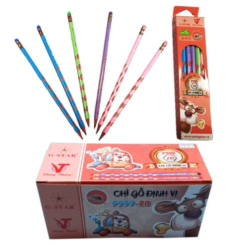 [BUY MORE SUPER CHEAP] BOX OF 12 Gstar P999 / P-999 Positioning Pencils พร้อมไส้ 2B เพื่อรองรับการฝึ