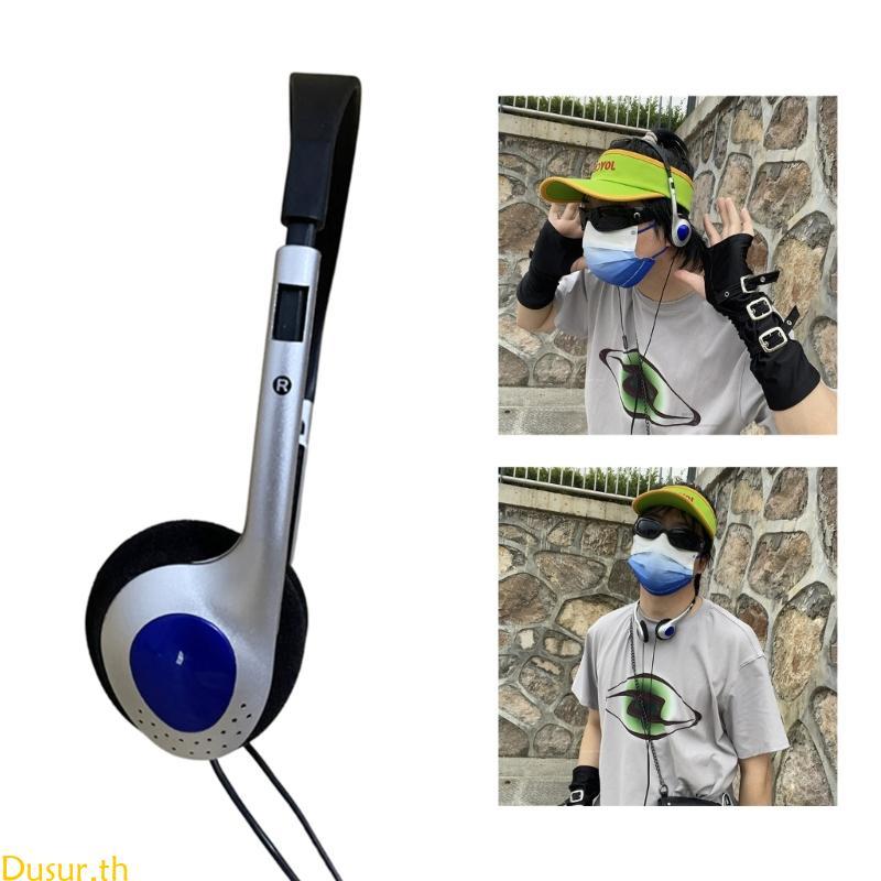 Dusur ญี่ปุ่น Retro Nostalgic ชุดหูฟัง MP3 หูฟังกีฬาแฟชั่น Photo Props สบายหูฟังแบบมีสายบุคลิกภาพ