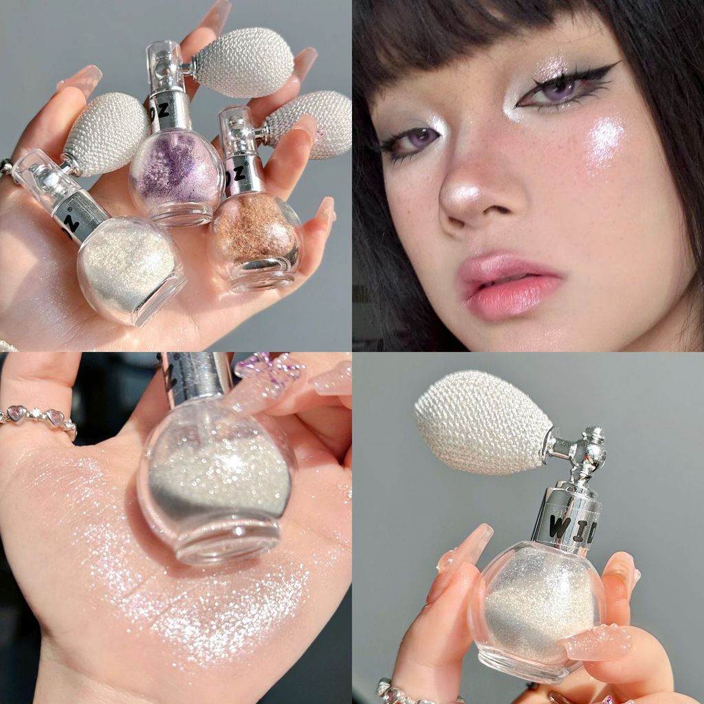 ถุงลมนิรภัย Glitter High Gloss Spray Fine Glitter Spray Pearlescent Brightening Fragrance Loose Powd