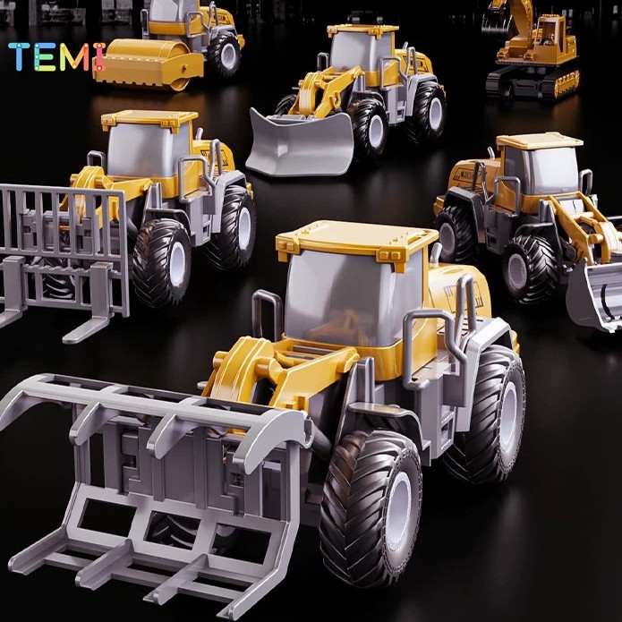 RC Tower Crane รถบรรทุกชุด Bulldozer Roller Crawler จําลองการศึกษาของเล่นของขวัญสําหรับชายเด็กวัยหัด
