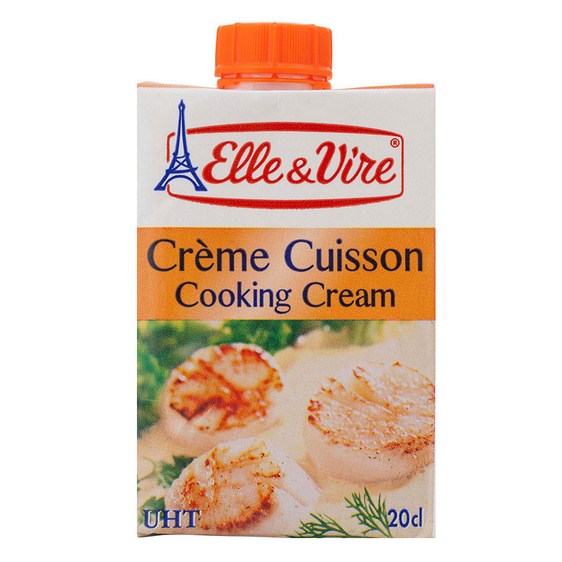 เอเล่&เวียร์ครีมปรุงอาหารและแต่งหน้าขนม 198ก Elle&Vire Cooking Cream&Topping Cream 198g [หมายเลขบาร์