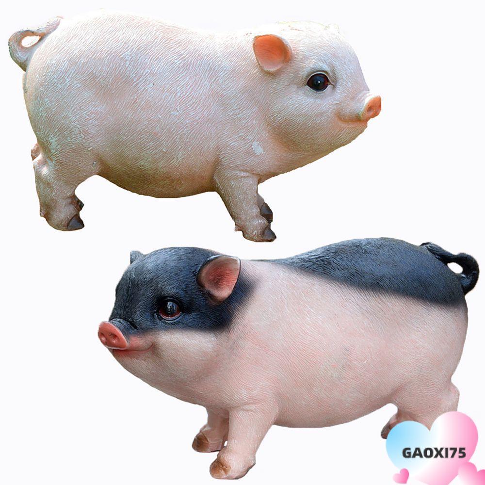 GOXI75 รูปปั้นหมูจําลองของตกแต่งบ้านลานฟาร์มสนามหญ้าโมเดลสัตว์