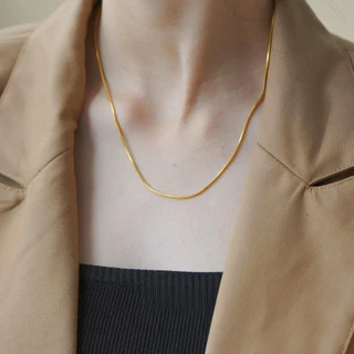 Love2Self X003 Non Tarnish สแตนเลสงูสร้อยคอโซ่ธรรมดาไม่มีสร้อยคอจี้ Chocker