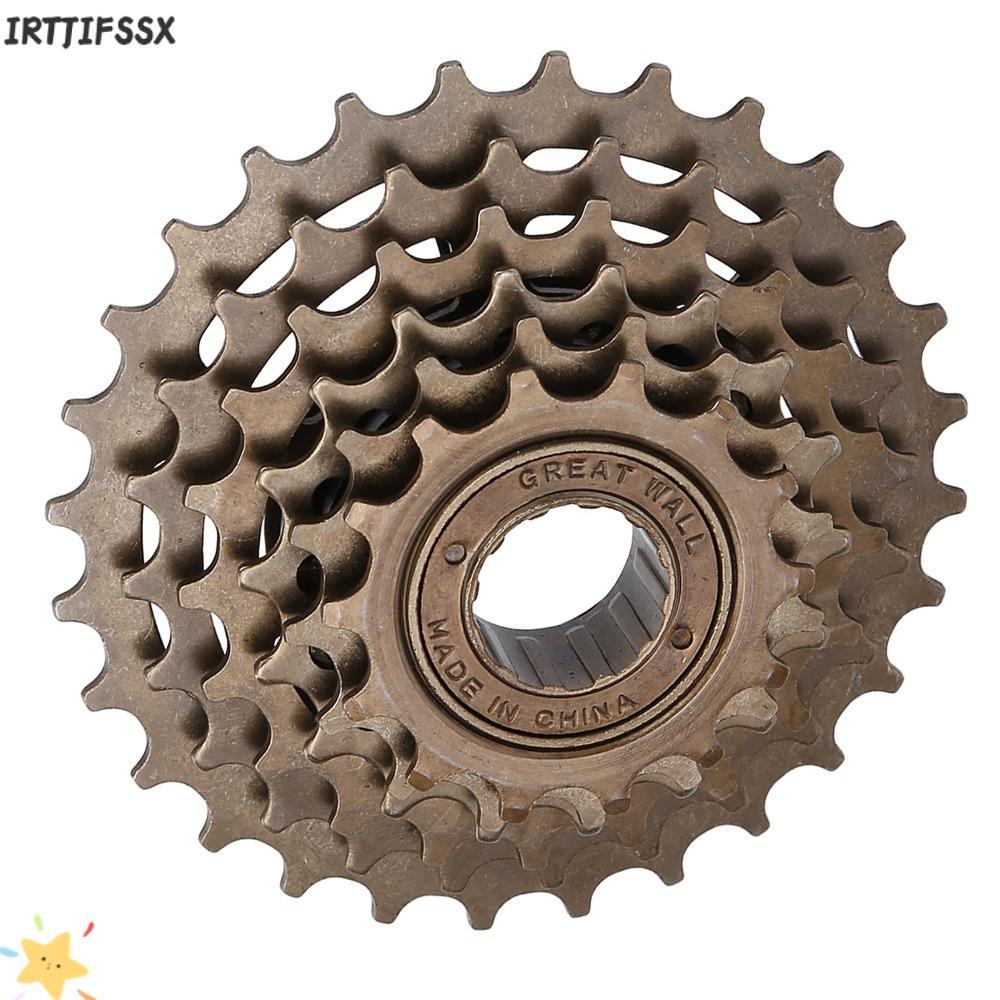 IRTJIFSSX เฟืองเทปคาสเซ็ตเหล็กคาร์บอนสูง 14T-28T 6 สปีด สีดํา/น้ําตาล สําหรับเสือภูเขาและเสือหมอบ