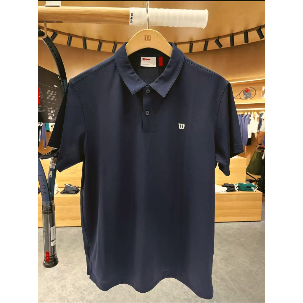 Readystockwilson Wilson Mens DAILY Tennis Suit Sports Training Short Sleeve Polo Shirt WM20056512