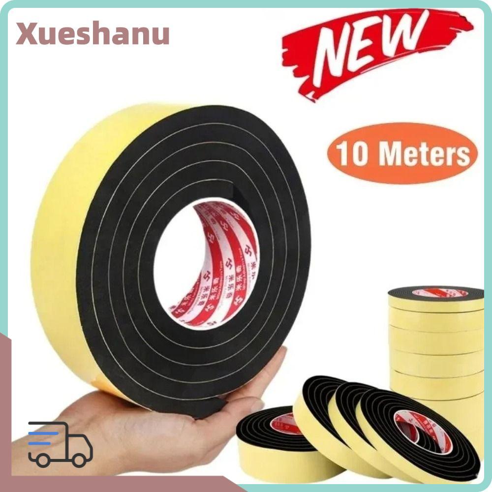 XUESEE แถบซีลยาง, เทปฟองน้ําโฟมกาวที่แข็งแกร่ง EVA, เครื่องปอกสภาพอากาศ 10M ด้านเดียว