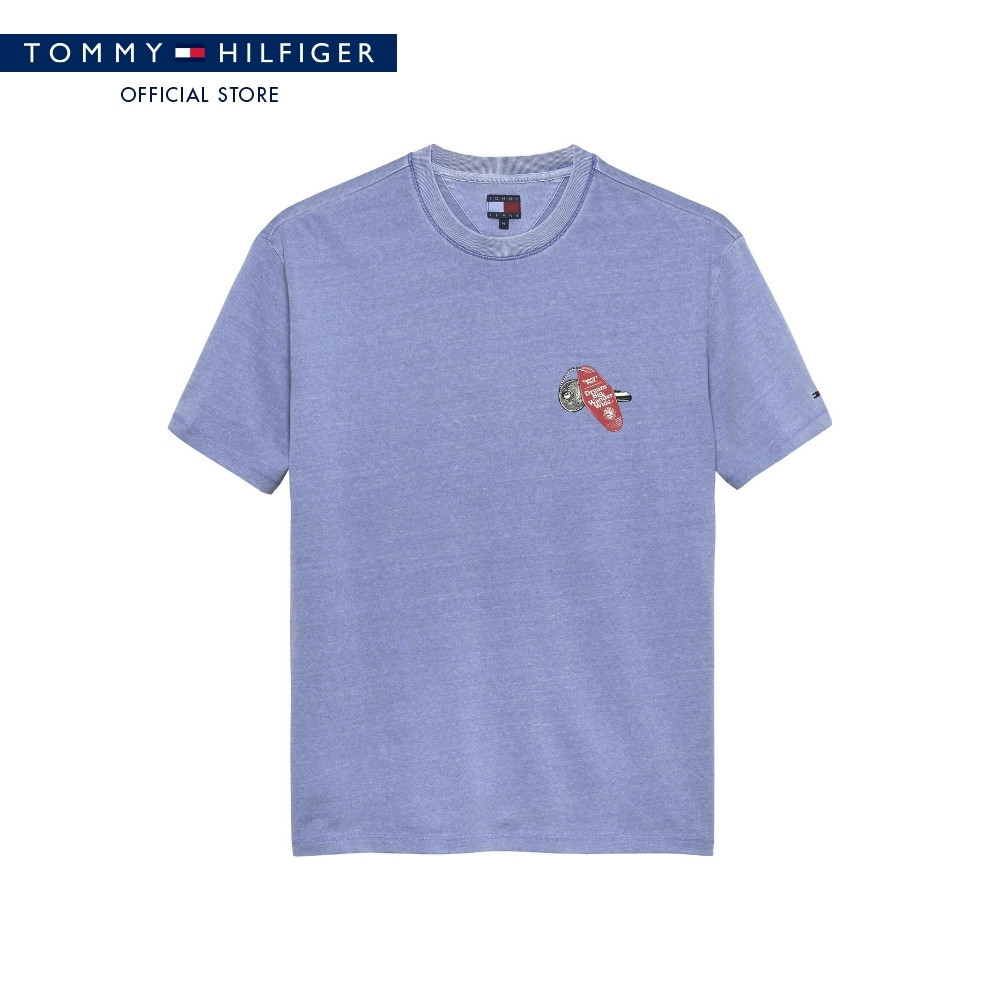 Tommy Jeans เสื้อยืด ผู้ชาย รุ่น DM0DM22309 C58 - สีน้ำเงิน ทรง Relaxed