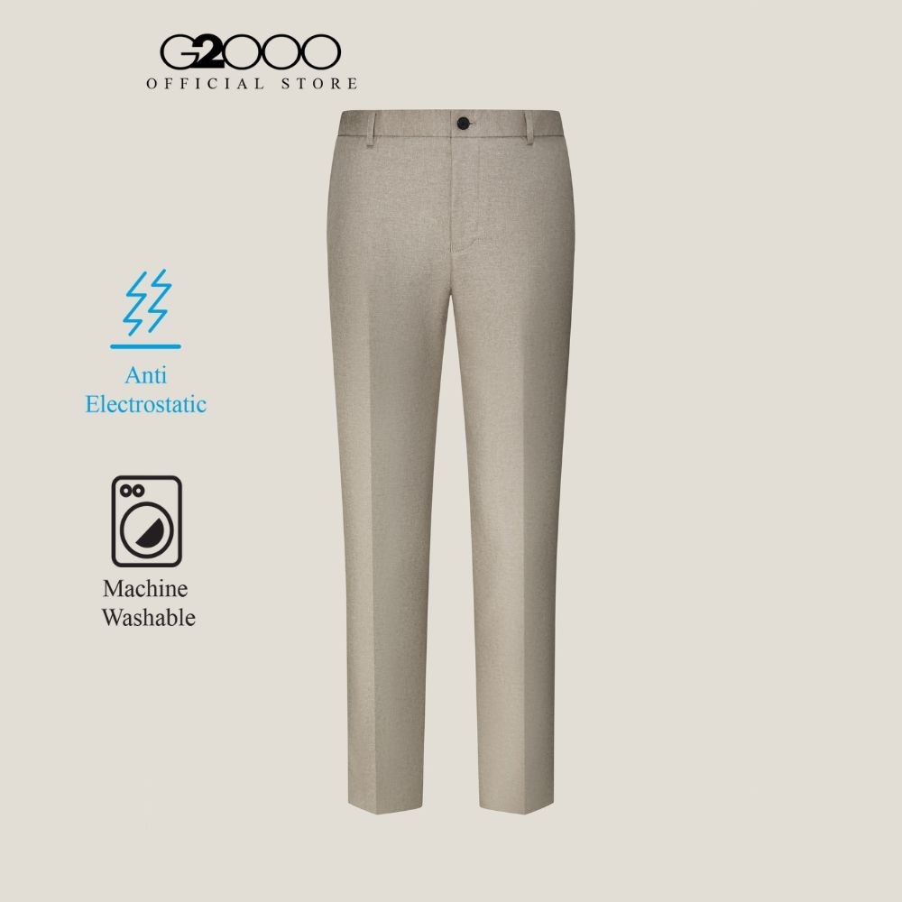 G2000 กางเกงสูทสำหรับผู้ชาย ทรง Smart Fit รุ่น 4115207214 สีเบจ