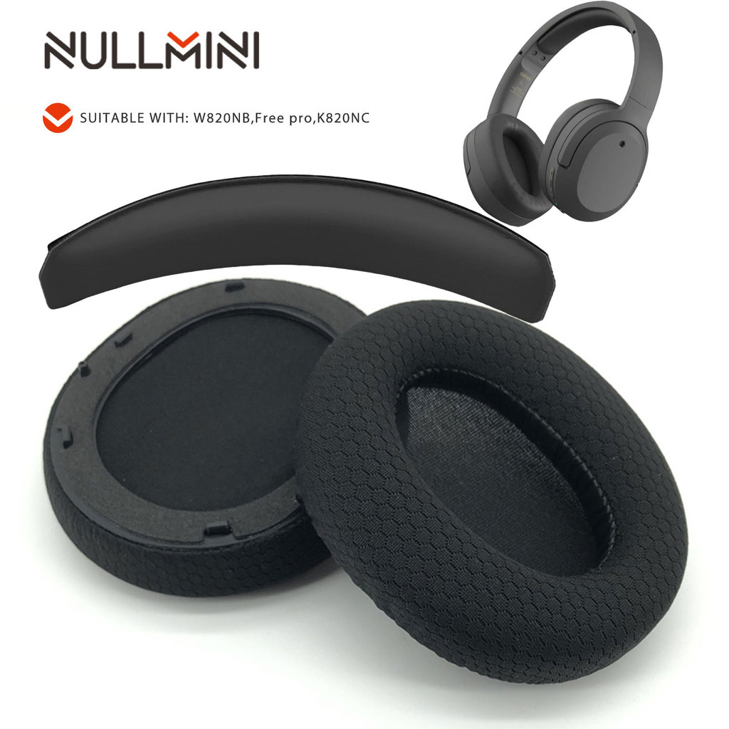 Nullmini เจลทําความเย็นแผ่นรองหูฟังสําหรับ Edifier W820NB,ฟรี pro,K820NC หูฟังเปลี่ยนเบาะแขน Earmuffs แถบคาดศีรษะ