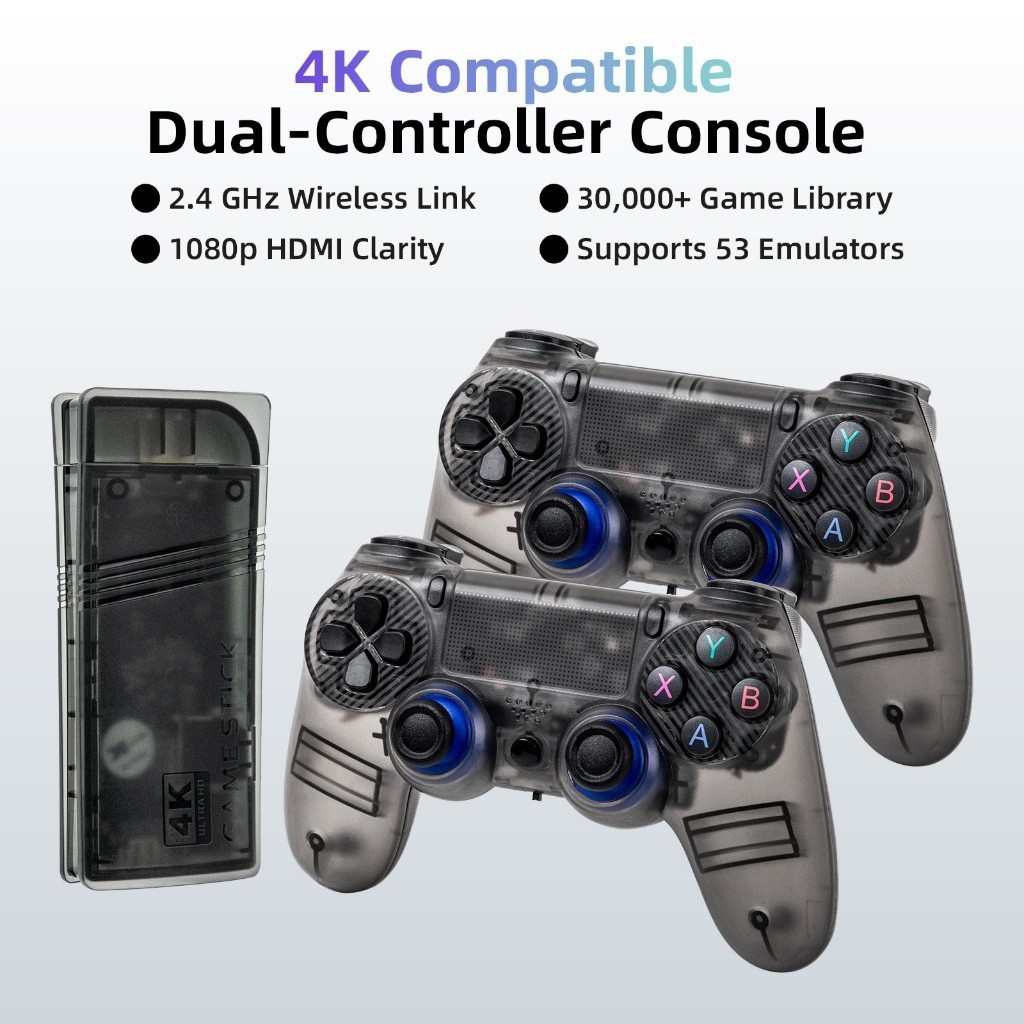 GS5 Mini Dual Controller Wireless Game Supported 52 Emulators 30,000+Classic Games 4K 3D