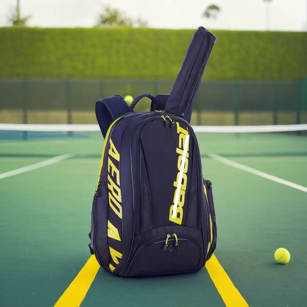 Babolat 3-Pack ไม้เทนนิส Babolat เทนนิสผู้ชายผู้หญิงสุทธิอุ่นไหล่คู่ขนาดใหญ่ความจุ One-Shoulder กระเป๋าเทนนิส