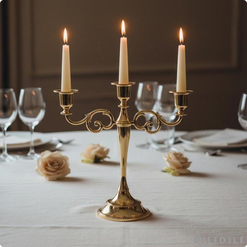 [Dilidili] เชิงเทียนสีบรอนซ์หรูหราการออกแบบแขนหลายสังกะสีอัลลอยด์ Candelabra สําหรับงานแต่งงานโรแมนติก Centerpiece