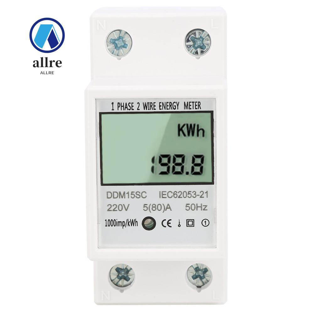 ALLRE KWh Meter, DDM15SC 5-80A Energy Meter, Precision Metering Single Phase Design 220/230V อิเล็กท