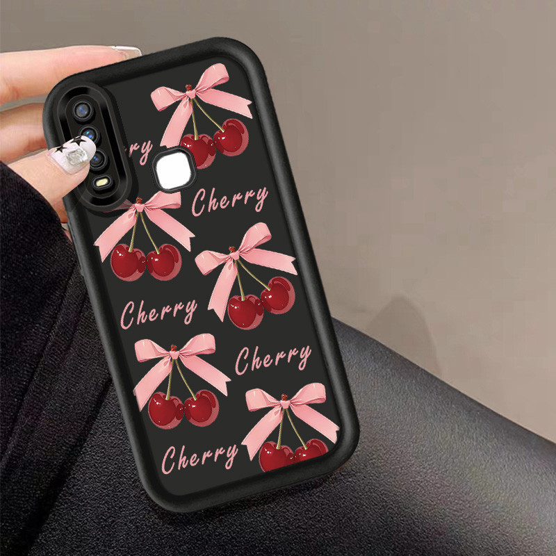 Cherry Bowknot เคสโทรศัพท์สําหรับ VIVO Y17 Y11 Y15 Y12 Y12i Y3S 1901 1902 1904 Y17S Y16 Y15S Y15A Y0