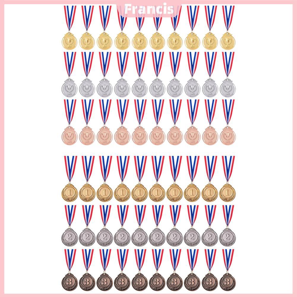 ⚡24ชม.⚡ 30 ชิ้น 2 นิ้วทองเงิน Bronze รางวัลเหรียญคอริบบิ้น 1st 2nd 3rd รางวัลเหรียญรอบเหรียญโลหะสําห