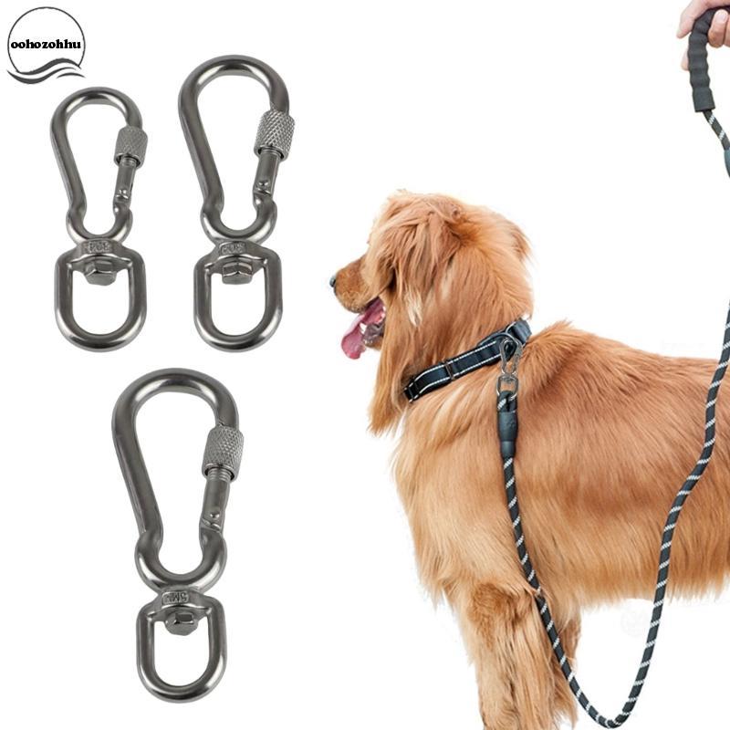 Ooh ตะขอสแตนเลสหมุนสําหรับปลอกคอสุนัข Carabiner หมุน Joint Bolted Carabiner สําหรับสายจูงสัตว์เลี้ยง Campi